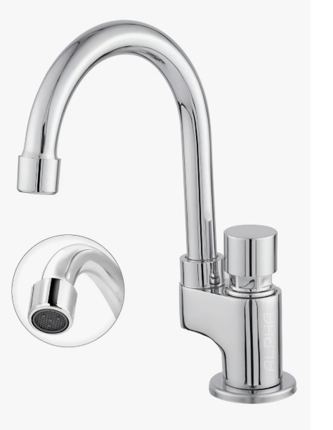 Imagem 1 de TORNEIRA AUTOMATICA BICA MOVEL NA COR CROMO/PRATEADA BITOLA 1/2