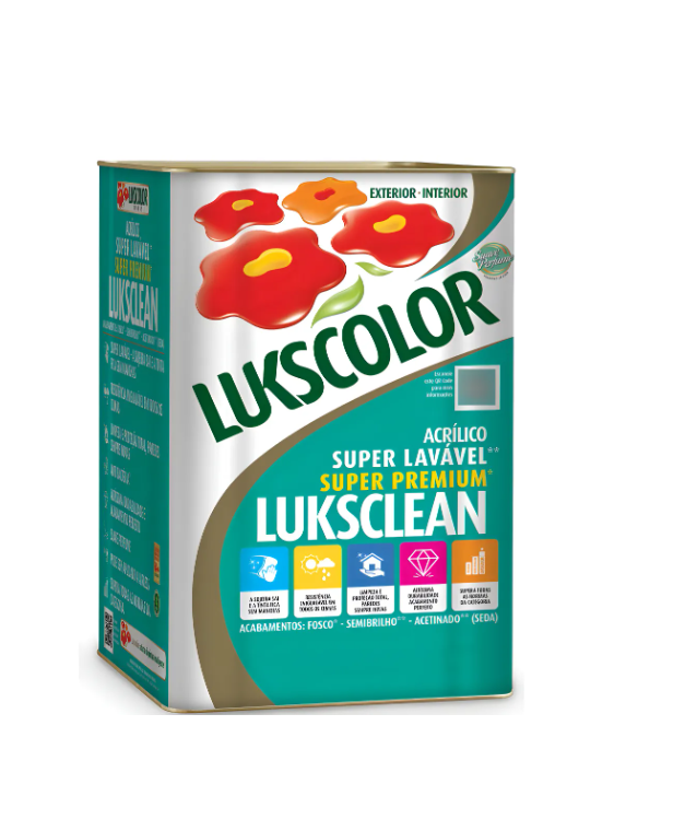 Imagem 1 de TINTA ACRILICA PREMIUM ULTRA LAVAVEL LUKSCLEAN 18L ACETINADO COR BRANCO